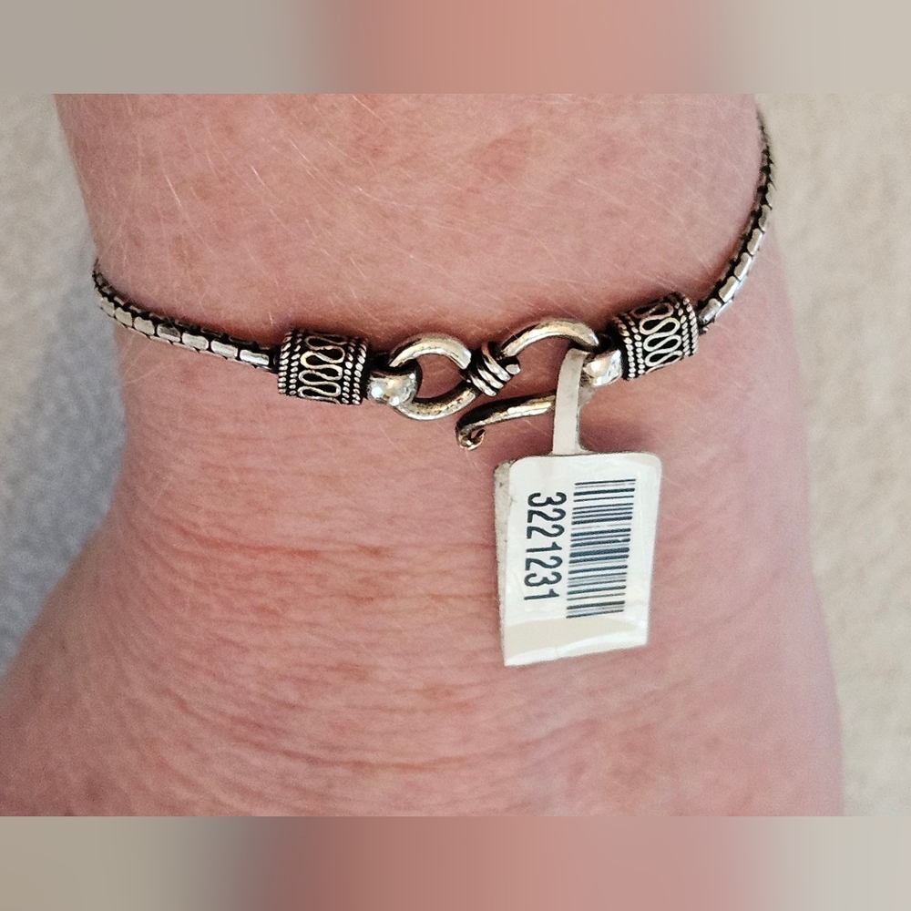 925 Artisan Crafted Sterling Silver Wavy Link Bracelet 6.5in 4.65g - Picture 4 of 9